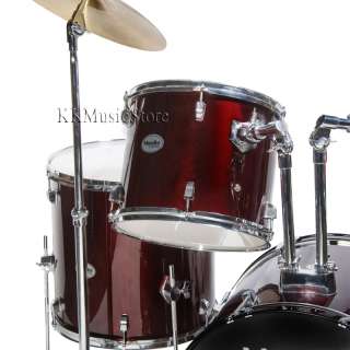 NEW 5 PIECE DRUM SET+CYMBAL+STOOL~BLUE~BLACK~RED~SILVER  