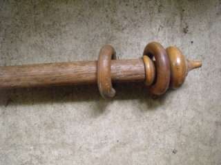   Victorian Era Hinged Wood DOOR Curtain Rod 10 Rings Swings 180 deg