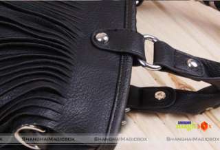 Women Fashion Vintage Tassel Handbag Crossbody Shoulder Bag Black New 