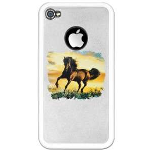  iPhone 4 or 4S Clear Case White Horse at Sunset 
