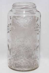   Steers Head Fruit Jar Clear Glass Pint Canning Antique No Lid  