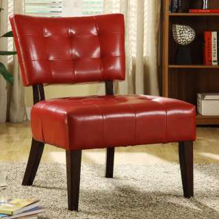 Charlotte Faux Leather Armless Occasional Chair  