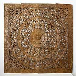 Reclaimed Teak Wood Natural Wax 48 inch Lotus Panel (Thailand 