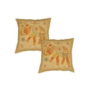 Pcs Indian Hamdmade Elephant Embroidery Ethnic Pillow Cushion Cover 