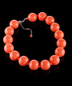 Haskell Pink Plastic Bead Necklace  