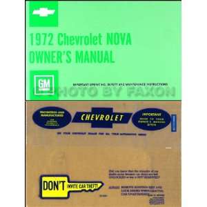  1972 Chevy Nova & SS Owners Manual Package Reprint 72 