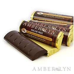 Amber Lyn Sugar free Dark Chocolate with Cocoa Nibs Bars (Pack of 15 