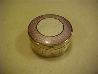 Vintage Webster Co. Sterling Enameled Guillloche Snuff Pill Box  