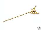 Vintage 14kt Gold European Diamond Wishbone Stick Pin