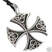 31H PEWTER Celtic IRON CROSS Templar Knight PENDANT  