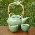 Porcelain Blue and White Floral Tea Set (China)  