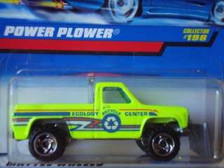 Hot Wheels Old Blue Card Power Plower Truck Lime #198  