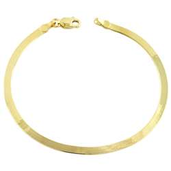 10k Yellow Gold 7.25 inch Herringbone Bracelet  