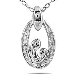   Diamond Accent Mother and Baby Necklace (I J, I1 I2)  