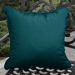 Clara Outdoor Canvas Teal Pillows Made With Sunbrella (Set of 2 
