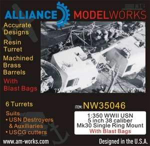 Alliance Model Works 1350 WWII USN 5 38 Caliber Mk30 Single w 
