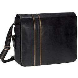 Nunzia Designer Ricardo Black Laptop Messenger Bag  