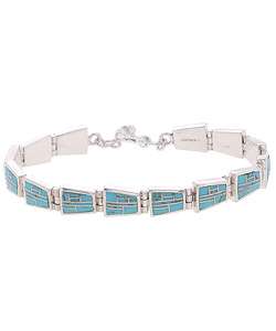 Sterling Silver and Inlay Turquoise Bracelet  