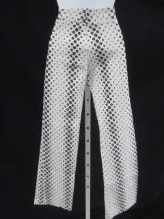 SHARANGO White Black Polka Dot Pants Slacks Size Medium  