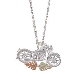Black Hills Gold over Silver Motorcycle Necklace  
