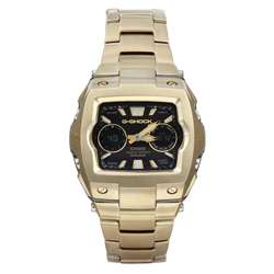 Casio Mens G Shock Goldtone Steel Black Dial Watch  