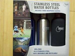 Pack Stainless Steel Water Bottles w/ neoprene sleeve  