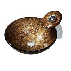 Vigo Textured Copper Vessel Sink and Waterfall Faucet  