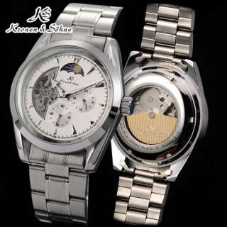 KS MEN AUTOMATIC MECHANICAL STAINLESS STEEL CASE BAND WATERPROOF 
