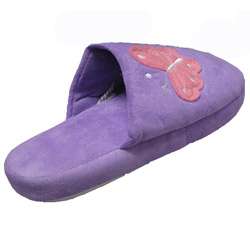 Escentials Womens Butterfly Faux Suede Scuff Slippers  