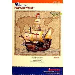  Santa Maria Sailing Ship 3D Paper Model Toys & Games
