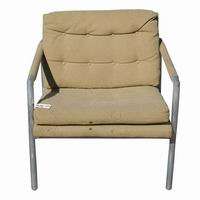 Vintage Milo Baughman Style Aluminum Base Chair  