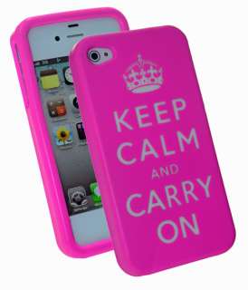   iPhone 4/4S Silicone Skin Case/Cover   Keep Calm and Carry On  