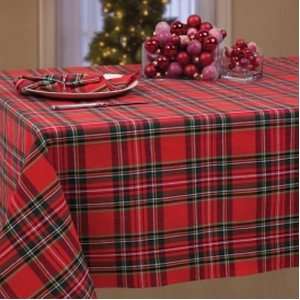   Plaid Fabric Tablecloth Tartan Table Cloth 70 Round