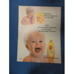  Johnson & Johnson baby shampoo print Ad. Orinigal 1984 