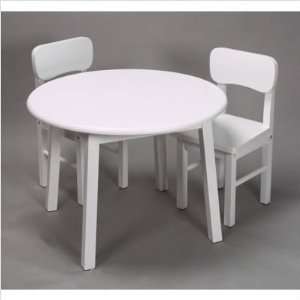  Bundle 63 Round Kids Table and Chair Set in White (2 