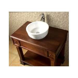   TC7066 36 Vanity Set W/ Wood Countertop & Round Ceramic Vessel Sink