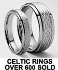 Custom His & Her Celtic Titanium Ring Set Wedding Bands  
