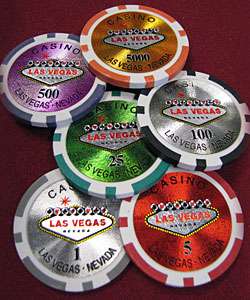 1000 Las Vegas Laser Professional Poker Chips  