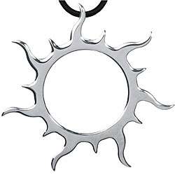 Stainless Steel Tribal Sun Necklace  