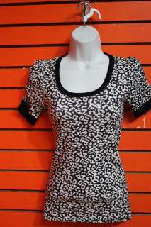   junior Diva leopard print fashion top t shirt black size S,M,L  