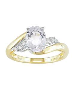14k Gold Diamond Kunzite Ring  