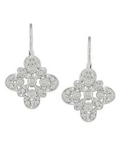 14 Kt White Gold 1/4 ct Diamond Pave Earrings  
