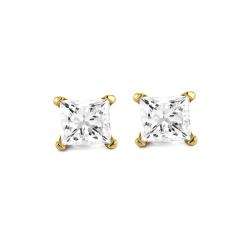 14k Yellow Gold 1/2ct TDW Certified Diamond Earrings (G H, SI2 SI3 