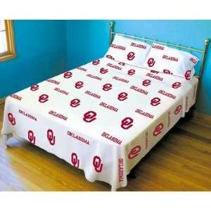  College Covers OKLSS Oklahoma Printed Sheet Set in White 