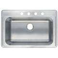 Stainless Steel 33 inch Self rimming Surface Mount Kitchen Sink 