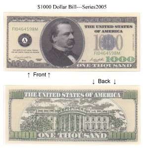 1000 One Thousand Dollars Bill Notes Coin Qty 25 money  