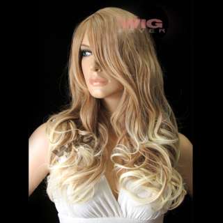Long Mixed Light Blonde Hair Wigs 1743  