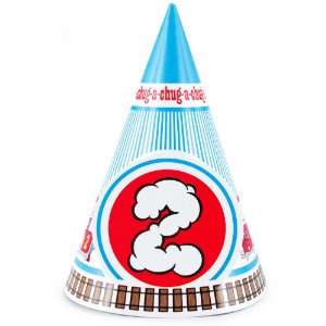   Two Two Train 2nd Birthday Cone Hats (8) Party Supplies Toys & Games