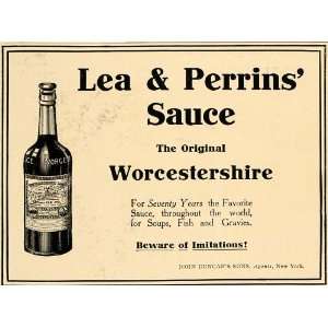 com 1906 Ad Condiment Lea Perrins Bengal Worcestershire Sauce Bottle 