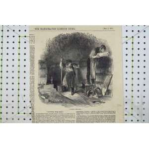  1850 Bobbing Beer Adulteration Men Barrel Antique Print 